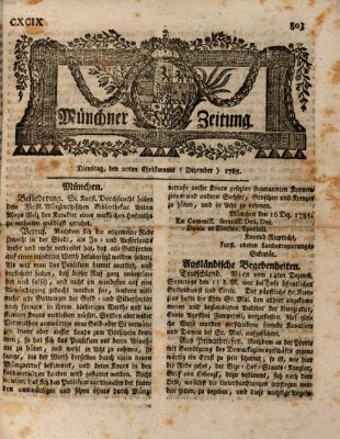 Münchner Zeitung (Süddeutsche Presse) Dienstag 20. Dezember 1785