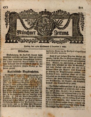 Münchner Zeitung (Süddeutsche Presse) Freitag 23. Dezember 1785