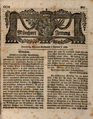 Münchner Zeitung (Süddeutsche Presse) Donnerstag 29. Dezember 1785