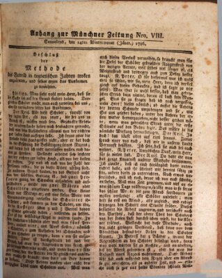 Münchner Zeitung (Süddeutsche Presse) Samstag 14. Januar 1786