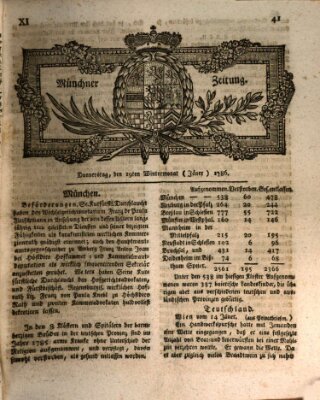 Münchner Zeitung (Süddeutsche Presse) Donnerstag 19. Januar 1786