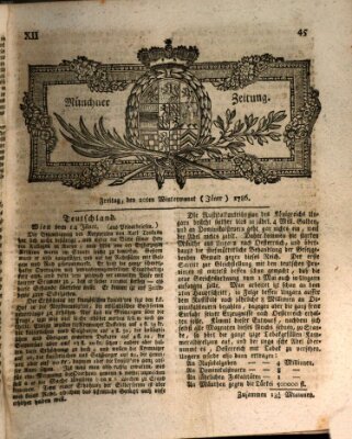 Münchner Zeitung (Süddeutsche Presse) Freitag 20. Januar 1786