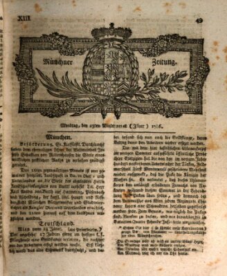 Münchner Zeitung (Süddeutsche Presse) Montag 23. Januar 1786