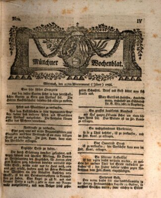 Münchner Zeitung (Süddeutsche Presse) Mittwoch 25. Januar 1786