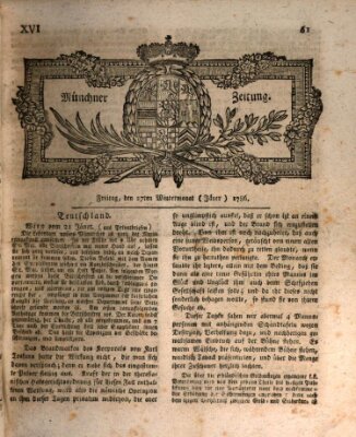 Münchner Zeitung (Süddeutsche Presse) Freitag 27. Januar 1786