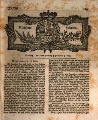 Münchner Zeitung (Süddeutsche Presse) Montag 27. Februar 1786