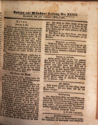 Münchner Zeitung (Süddeutsche Presse) Samstag 4. März 1786