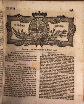 Münchner Zeitung (Süddeutsche Presse) Dienstag 7. März 1786