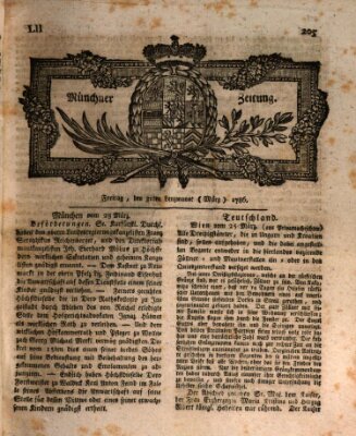 Münchner Zeitung (Süddeutsche Presse) Freitag 31. März 1786