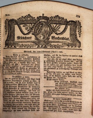 Münchner Zeitung (Süddeutsche Presse) Mittwoch 12. April 1786