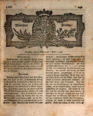 Münchner Zeitung (Süddeutsche Presse) Freitag 21. April 1786