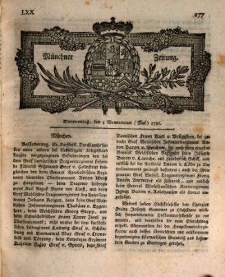 Münchner Zeitung (Süddeutsche Presse) Donnerstag 4. Mai 1786