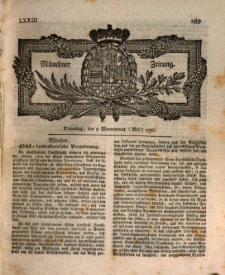 Münchner Zeitung (Süddeutsche Presse) Dienstag 9. Mai 1786