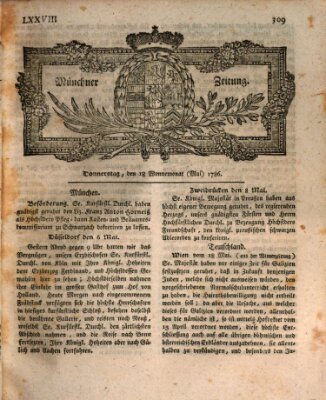 Münchner Zeitung (Süddeutsche Presse) Donnerstag 18. Mai 1786