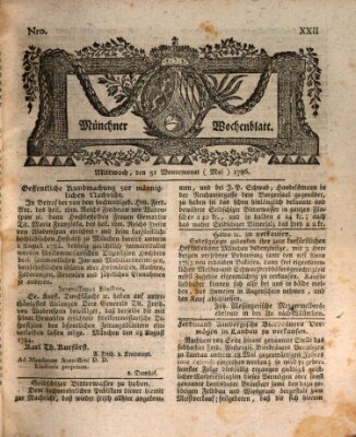 Münchner Zeitung (Süddeutsche Presse) Mittwoch 31. Mai 1786