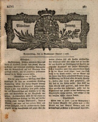 Münchner Zeitung (Süddeutsche Presse) Donnerstag 22. Juni 1786