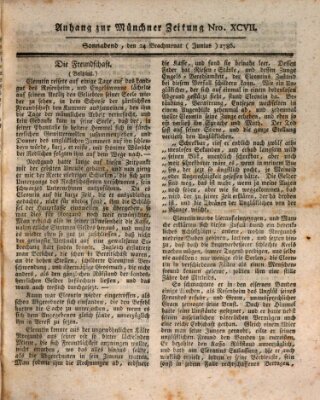 Münchner Zeitung (Süddeutsche Presse) Samstag 24. Juni 1786