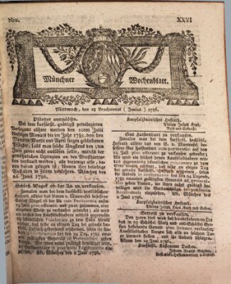 Münchner Zeitung (Süddeutsche Presse) Mittwoch 28. Juni 1786