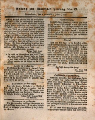 Münchner Zeitung (Süddeutsche Presse) Samstag 1. Juli 1786