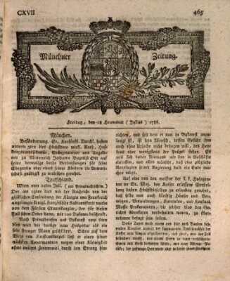 Münchner Zeitung (Süddeutsche Presse) Freitag 28. Juli 1786