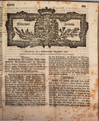 Münchner Zeitung (Süddeutsche Presse) Montag 7. August 1786