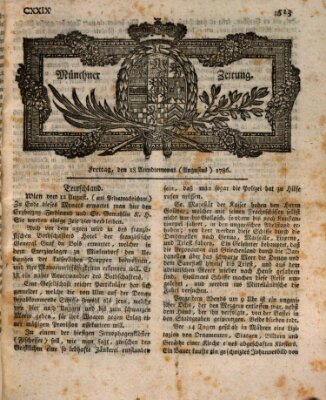 Münchner Zeitung (Süddeutsche Presse) Freitag 18. August 1786