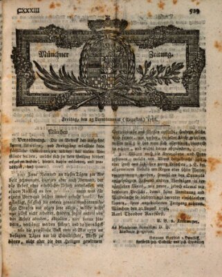 Münchner Zeitung (Süddeutsche Presse) Freitag 25. August 1786