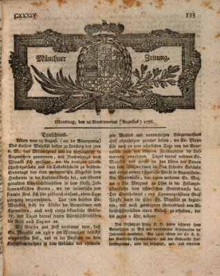 Münchner Zeitung (Süddeutsche Presse) Montag 28. August 1786