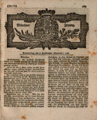 Münchner Zeitung (Süddeutsche Presse) Donnerstag 21. September 1786