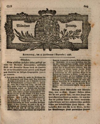 Münchner Zeitung (Süddeutsche Presse) Donnerstag 28. September 1786