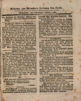 Münchner Zeitung (Süddeutsche Presse) Samstag 7. Oktober 1786