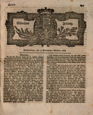 Münchner Zeitung (Süddeutsche Presse) Donnerstag 19. Oktober 1786