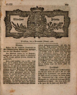 Münchner Zeitung (Süddeutsche Presse) Dienstag 31. Oktober 1786