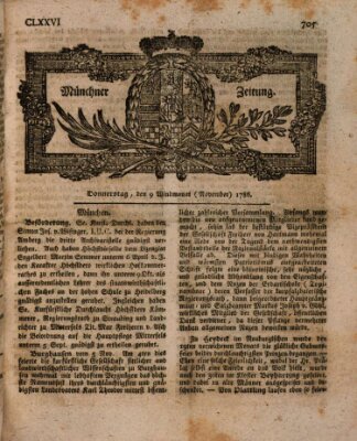 Münchner Zeitung (Süddeutsche Presse) Donnerstag 9. November 1786