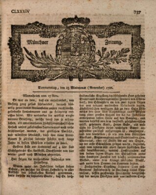 Münchner Zeitung (Süddeutsche Presse) Donnerstag 23. November 1786