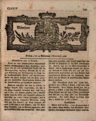 Münchner Zeitung (Süddeutsche Presse) Freitag 24. November 1786