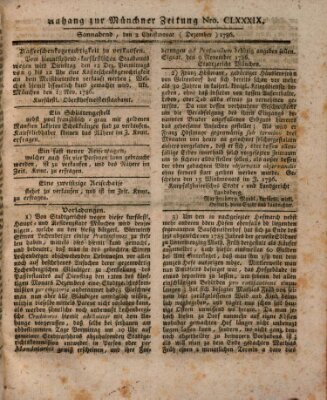 Münchner Zeitung (Süddeutsche Presse) Samstag 2. Dezember 1786