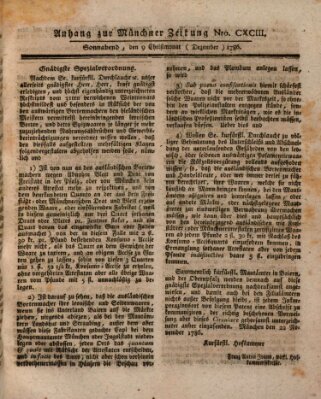 Münchner Zeitung (Süddeutsche Presse) Samstag 9. Dezember 1786