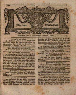 Münchner Zeitung (Süddeutsche Presse) Mittwoch 13. Dezember 1786