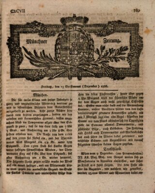 Münchner Zeitung (Süddeutsche Presse) Freitag 15. Dezember 1786