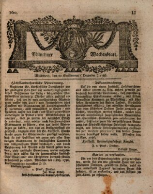 Münchner Zeitung (Süddeutsche Presse) Mittwoch 20. Dezember 1786