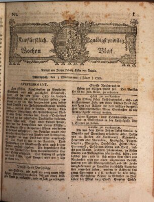 Kurfürstlich gnädigst privilegirte Münchner-Zeitung (Süddeutsche Presse) Mittwoch 3. Januar 1787