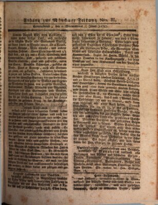 Kurfürstlich gnädigst privilegirte Münchner-Zeitung (Süddeutsche Presse) Samstag 6. Januar 1787