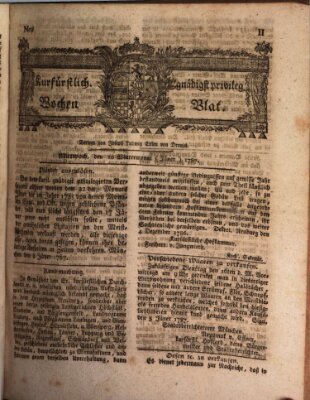 Kurfürstlich gnädigst privilegirte Münchner-Zeitung (Süddeutsche Presse) Mittwoch 10. Januar 1787