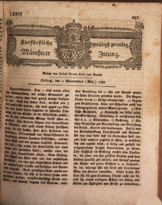 Kurfürstlich gnädigst privilegirte Münchner-Zeitung (Süddeutsche Presse) Freitag 11. Mai 1787