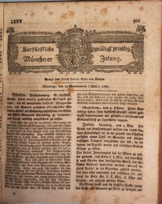 Kurfürstlich gnädigst privilegirte Münchner-Zeitung (Süddeutsche Presse) Montag 14. Mai 1787