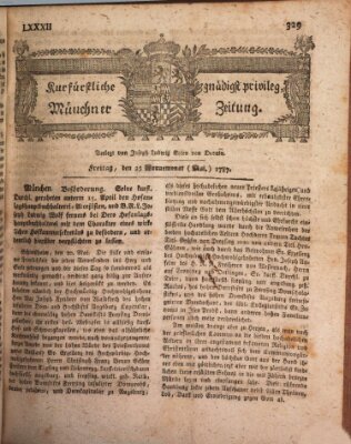 Kurfürstlich gnädigst privilegirte Münchner-Zeitung (Süddeutsche Presse) Freitag 25. Mai 1787