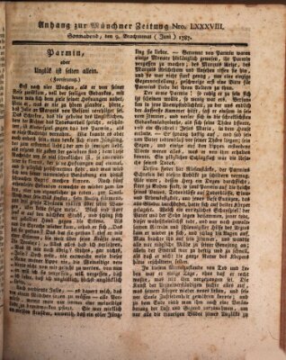 Kurfürstlich gnädigst privilegirte Münchner-Zeitung (Süddeutsche Presse) Samstag 9. Juni 1787