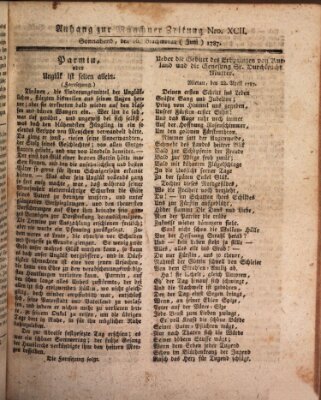 Kurfürstlich gnädigst privilegirte Münchner-Zeitung (Süddeutsche Presse) Samstag 16. Juni 1787