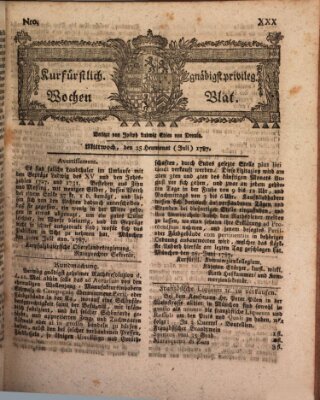 Kurfürstlich gnädigst privilegirte Münchner-Zeitung (Süddeutsche Presse) Mittwoch 25. Juli 1787